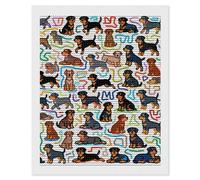 TKJMCSW Little Rottweiler Doodle 5D Diamond Painting Kits for Adults Beginner DIY Round Full Drill Diamond Dots Paintings Paint with Diamonds Crafts Kits Gem Art for Home Wall Decor Gift 16"x20"