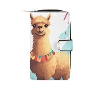 TKJMCSW Llama Alpaca Leather Wallets for Women with 12 Card Slots Zip Credit Card Holder Long Clutch with Coin Purse Id Window Travel Cash Wallet