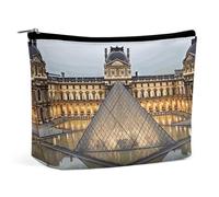 TKJMCSW Louvre Museum in Paris Cosmetic Bags for Women Men Waterproof Travel Toiletry Bag Large Capacity Makeup Bags PU Leather Cute Makeup Pouch Protable Travel Bag for Toiletries, white, One Size