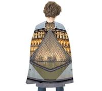 TKJMCSW Louvre Museum in Paris Renaissance Cape Reversible Halloween Cloak for Cosplay Party Medieval Costume Masquerade Outfit