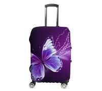 TKJMCSW Lovely Purple Butterfly Luggage Cover Tsa Approved Suitcase Covers for Luggage Elastic Washable Suit Case Covers Anti-Scratch Travel Luggages Sleeve Suitcase Protector Fits 19-30 Inch Case
