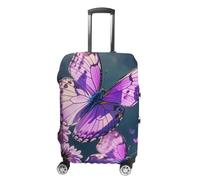 TKJMCSW Lovely Purple Butterflys Luggage Cover Tsa Approved Suitcase Covers for Luggage Elastic Washable Suit Case Covers Anti-Scratch Travel Luggages Sleeve Suitcase Protector Fits 19-30 Inch Case