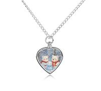 TKJMCSW Lovely Snow Bear Pet Ashes Necklace with Filling Kits 27.6" Cable Chain Memorial Cremation Urn Necklace Jewelry Souvenir Keepsake for Human Ashes Dogs Cats Sympathy Gift for Women Men