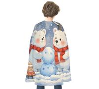 TKJMCSW Lovely Snow Bear Renaissance Cape Reversible Halloween Cloak for Cosplay Party Medieval Costume Masquerade Outfit