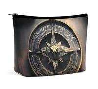 TKJMCSW Magical Design Norse Runes Compass Cosmetic Bags for Women Men Waterproof Travel Toiletry Bag Large Capacity Makeup Bags PU Leather Cute Makeup Pouch Protable Travel Bag for Toiletries, white