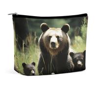 TKJMCSW Mama Bear Cosmetic Bags for Women Men Waterproof Travel Toiletry Bag Large Capacity Makeup Bags PU Leather Cute Makeup Pouch Protable Travel Bag for Toiletries, white, One Size