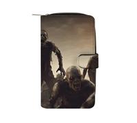 TKJMCSW Many Zombie Leather Wallets for Women with 12 Card Slots Zip Credit Card Holder Long Clutch with Coin Purse Id Window Travel Cash Wallet