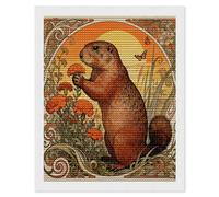 TKJMCSW Marmot Marigold Patch 5D Diamond Painting Kits for Adults Beginner DIY Round Full Drill Diamond Dots Paintings Paint with Diamonds Crafts Kits Gem Art for Home Wall Decor Gift 16"x20"