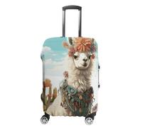 TKJMCSW Mexican Llama Green Luggage Cover Tsa Approved Suitcase Covers for Luggage Elastic Washable Suit Case Covers Anti-Scratch Travel Luggages Sleeve Suitcase Protector Fits 19-30 Inch Case