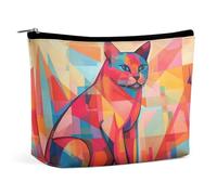 TKJMCSW Mid Century Modern Art Cat Cosmetic Bags for Women Men Waterproof Travel Toiletry Bag Large Capacity Makeup Bags PU Leather Cute Makeup Pouch Protable Travel Bag for Toiletries, white, One