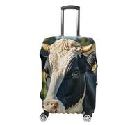 TKJMCSW Milk Cow Luggage Cover Tsa Approved Suitcase Covers for Luggage Elastic Washable Suit Case Covers Anti-Scratch Travel Luggages Sleeve Suitcase Protector Fits 19-30 Inch Case(), White, S
