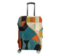 TKJMCSW Modern Art Cat Luggage Cover Tsa Approved Suitcase Covers for Luggage Elastic Washable Suit Case Covers Anti-Scratch Travel Luggages Sleeve Suitcase Protector Fits 19-30 Inch Case(), White, L