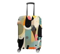 TKJMCSW Modern Art Cat Luggage Cover Tsa Approved Suitcase Covers for Luggage Elastic Washable Suit Case Covers Anti-Scratch Travel Luggages Sleeve Suitcase Protector Fits 19-30 Inch Case(), White, S