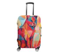 TKJMCSW Modern Art Cat Luggage Cover Tsa Approved Suitcase Covers for Luggage Elastic Washable Suit Case Covers Anti-Scratch Travel Luggages Sleeve Suitcase Protector Fits 19-30 Inch Case(), White, L