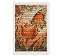 TKJMCSW Monarch Tulip Blossom 5D Diamond Painting Kits for Adults Beginner DIY Round Full Drill Diamond Dots Paintings Paint with Diamonds Crafts Kits Gem Art for Home Wall Decor Gift 8"x12"