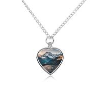 TKJMCSW Mountain Compass Pet Ashes Necklace with Filling Kits 27.6" Cable Chain Memorial Cremation Urn Necklace Jewelry Souvenir Keepsake for Human Ashes Dogs Cats Sympathy Gift for Women Men