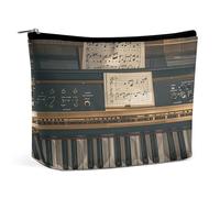 TKJMCSW Music Note Piano Cosmetic Bags for Women Men Waterproof Travel Toiletry Bag Large Capacity Makeup Bags PU Leather Cute Makeup Pouch Protable Travel Bag for Toiletries