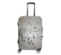 TKJMCSW Music Note Wall Luggage Cover Tsa Approved Suitcase Covers for Luggage Elastic Washable Suit Case Covers Anti-Scratch Travel Luggages Sleeve Suitcase Protector Fits 19-30 Inch Case(), White