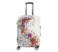 TKJMCSW Musical Note Floral Luggage Cover Tsa Approved Suitcase Covers for Luggage Elastic Washable Suit Case Covers Anti-Scratch Travel Luggages Sleeve Suitcase Protector Fits 19-30 Inch Case