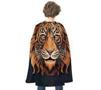 TKJMCSW New Year Tiger Logo Design Renaissance Cape Reversible Halloween Cloak for Cosplay Party Medieval Costume Masquerade Outfit