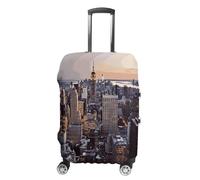TKJMCSW New York City Luggage Cover Tsa Approved Suitcase Covers for Luggage Elastic Washable Suit Case Covers Anti-Scratch Travel Luggages Sleeve Suitcase Protector Fits 19-30 Inch Case(), white, L