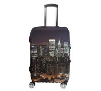 TKJMCSW New York Night Luggage Cover Tsa Approved Suitcase Covers for Luggage Elastic Washable Suit Case Covers Anti-Scratch Travel Luggages Sleeve Suitcase Protector Fits 19-30 Inch Case(), White, XL