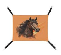 TKJMCSW Orange Background with Horse Head Cat Cage Hammock Cat Hammock for Cage Rat Hammock Ferret Hammock Cat Hammock for Large Cats Hanging Cat Bed Cat Hammock Bed Chinchilla Hammock Pet Hammock