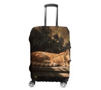 TKJMCSW Orange Cat Sleeping Luggage Cover Tsa Approved Suitcase Covers for Luggage Elastic Washable Suit Case Covers Anti-Scratch Travel Luggages Sleeve Suitcase Protector Fits 19-30 Inch Case
