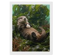 TKJMCSW Otter in Kelp Bed 5D Diamond Painting Kits for Adults Beginner DIY Round Full Drill Diamond Dots Paintings Paint with Diamonds Crafts Kits Gem Art for Home Wall Decor Gift 16"x20"