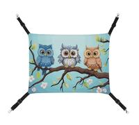 TKJMCSW Owls on A Branch Cat Cage Hammock Cat Hammock for Cage Rat Hammock Ferret Hammock Cat Hammock for Large Cats Hanging Cat Bed Cat Hammock Bed Chinchilla Hammock Pet Hammock
