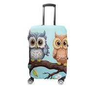 TKJMCSW Owls on A Branch Luggage Cover Tsa Approved Suitcase Covers for Luggage Elastic Washable Suit Case Covers Anti-Scratch Travel Luggages Sleeve Suitcase Protector Fits 19-30 Inch Case(), White