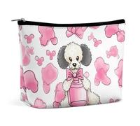 TKJMCSW Perfume Bottle And Poodle Makeup Bag for Women Large Capacity Toiletry Bag Portable Make Up Organizer Cosmetics Bag Travel Bag for Cosmetic Storage Bag for Travel Work, style, One Size