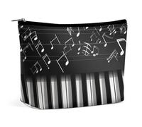 TKJMCSW Piano Keys with Musical Notes Makeup Bag for Women Large Capacity Toiletry Bag Portable Make Up Organizer Cosmetics Bag Travel Bag for Cosmetic Storage Bag for Travel Work, style, One Size