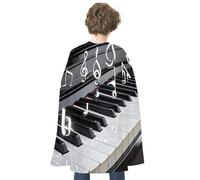 TKJMCSW Piano Keys with Musical Notes Renaissance Cape Reversible Halloween Cloak for Cosplay Party Medieval Costume Masquerade Outfit