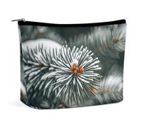 TKJMCSW Pine Needle Tree Winter Cosmetic Bags for Women Men Waterproof Travel Toiletry Bag Large Capacity Makeup Bags PU Leather Cute Makeup Pouch Protable Travel Bag for Toiletries, white, One Size