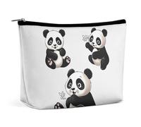 TKJMCSW Playful Panda Cosmetic Bags for Women Men Waterproof Travel Toiletry Bag Large Capacity Makeup Bags PU Leather Cute Makeup Pouch Protable Travel Bag for Toiletries