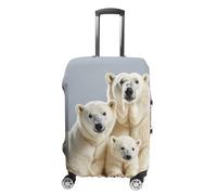 TKJMCSW Polar Bear And Cub Luggage Cover Tsa Approved Suitcase Covers for Luggage Elastic Washable Suit Case Covers Anti-Scratch Travel Luggages Sleeve Suitcase Protector Fits 19-30 Inch Case(), White