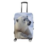 TKJMCSW Polar Bear Luggage Cover Tsa Approved Suitcase Covers for Luggage Elastic Washable Suit Case Covers Anti-Scratch Travel Luggages Sleeve Suitcase Protector Fits 19-30 Inch Case(), White, XL