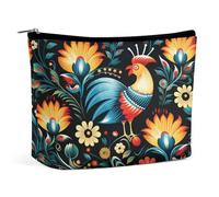 TKJMCSW Polish Folk Art Pattern Cosmetic Bags for Women Men Waterproof Travel Toiletry Bag Large Capacity Makeup Bags PU Leather Cute Makeup Pouch Protable Travel Bag for Toiletries