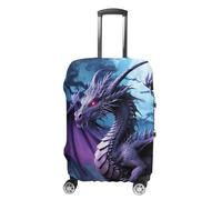 TKJMCSW Purple Dragon Moon Luggage Cover Tsa Approved Suitcase Covers for Luggage Elastic Washable Suit Case Covers Anti-Scratch Travel Luggages Sleeve Suitcase Protector Fits 19-30 Inch Case(), White