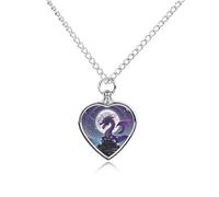 TKJMCSW Purple Dragon Moon Pet Ashes Necklace with Filling Kits 27.6" Cable Chain Memorial Cremation Urn Necklace Jewelry Souvenir Keepsake for Human Ashes Dogs Cats Sympathy Gift for Women Men