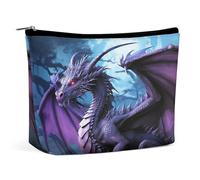 TKJMCSW Purple Dragon Purple Moon Cosmetic Bags for Women Men Waterproof Travel Toiletry Bag Large Capacity Makeup Bags PU Leather Cute Makeup Pouch Protable Travel Bag for Toiletries, white, One Size
