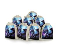 TKJMCSW Purple Dragon Purple Moon Drawstring Gift Bags 8PCS Muslin Bags Drawstring Bags Small Drawstring Bags Gift Bags with Drawstring Gift Wrap Bags Drawstring Drawstring Pouch