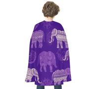 TKJMCSW Purple Elephant Renaissance Cape Reversible Halloween Cloak for Cosplay Party Medieval Costume Masquerade Outfit