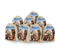 TKJMCSW Pyramid Camel Drawstring Gift Bags 8PCS Muslin Bags Drawstring Bags Small Drawstring Bags Gift Bags with Drawstring Gift Wrap Bags Drawstring Drawstring Pouch