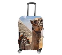 TKJMCSW Pyramid Camel Luggage Cover Tsa Approved Suitcase Covers for Luggage Elastic Washable Suit Case Covers Anti-Scratch Travel Luggages Sleeve Suitcase Protector Fits 19-30 Inch Case(), White, XL