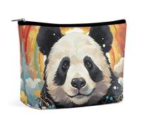 TKJMCSW Rainbow Cartoon Panda Cosmetic Bags for Women Men Waterproof Travel Toiletry Bag Large Capacity Makeup Bags PU Leather Cute Makeup Pouch Protable Travel Bag for Toiletries, white, One Size