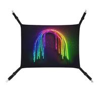 TKJMCSW Rainbow Neon Cat Cage Hammock Cat Hammock for Cage Rat Hammock Ferret Hammock Cat Hammock for Large Cats Hanging Cat Bed Cat Hammock Bed Chinchilla Hammock Pet Hammock