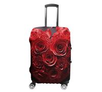 TKJMCSW Red Rose Love Heart Luggage Cover Tsa Approved Suitcase Covers for Luggage Elastic Washable Suit Case Covers Anti-Scratch Travel Luggages Sleeve Suitcase Protector Fits 19-30 Inch Case