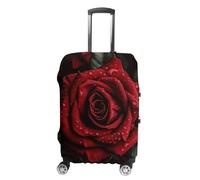 TKJMCSW Red Rose Luggage Cover Tsa Approved Suitcase Covers for Luggage Elastic Washable Suit Case Covers Anti-Scratch Travel Luggages Sleeve Suitcase Protector Fits 19-30 Inch Case(), White, M